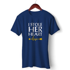 Stole Her Heart | Unisex Cotton T Shirt | Round Neck Regular Fit